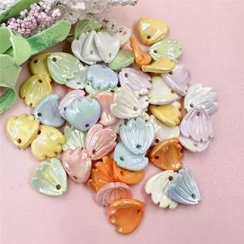 50pcs/set Necklaces Jewelry Marking Petal Beads 15.2*15.7mm Acrylic for Earrings Hair Jewelry DIY Handmade Materials оранжевый