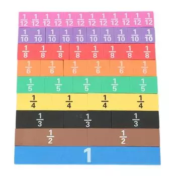51 шт. Магнитные плитки с дробями Обучающие ресурсы Тренировка мозга Математические манипуляции из смолы Набор для