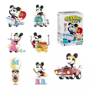 52TOYS Микки Маус Настройка Off Серия Blind Box Торговля Фигурка Коллекционная Фигурка Микки Маус Раскрашенная Gacha Gacha Настольное Украшение Кукла Игрушка Идеальная