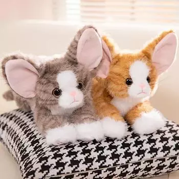 53 см имитация девон-рекс плюшевые игрушки вьющиеся волосы котенок Peluche мягкая кукла реалистичная лежащая кошка кукла диван украшения реквизит 53cm