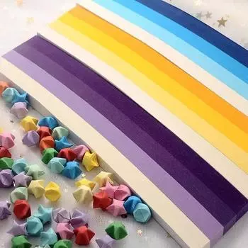 540 шт. красочная бумага Lucky Star DIY ручной работы, бумажные полоски для оригами, декор, складная бумага для рукоделия, принадлежности