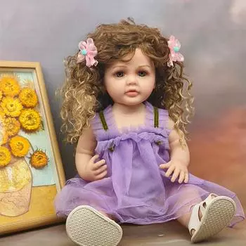 55 см полностью силиконовое тело Reborn Baby Doll Betty с модными африканскими взрывными волосами Прекрасная принцесса кукла для маленьких девочек Одежда для малышей Кукла Playmate Toys 55CM