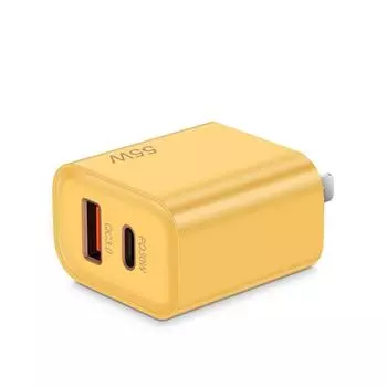 55 Вт USB + USB-C QC3.0 быстрая зарядка PD зарядное устройство для iPhone 15 Plus 14 Pro Max Samsung Xiaomi Realme универсальное настенное зарядное устройство US - Yellow