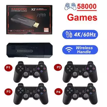 58000 Game 256G GD10 Pro GD20 Видео Игровая Консоль 2.4G Двойной Беспроводной Контроллер Игровая Палка 4K 30000 Игр 64 ГБ 128 ГБ Ретро Игра 2 Gamepads