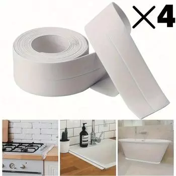 59 дюймов/2/4 рулона Кухонная и ванная комната Водонепроницаемая уплотнительная лента, Самоклеящаяся шовная лента для мгновенного нанесения, Инструменты не требуются, Отклеить и приклеить 59.06*0.87in