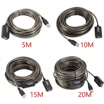 5/10/15/20 м USB 2.0 удлинительный кабель «папа-мама» активный повторитель беспроводной сетевой карты удлинительный кабель шнур USB-адаптер