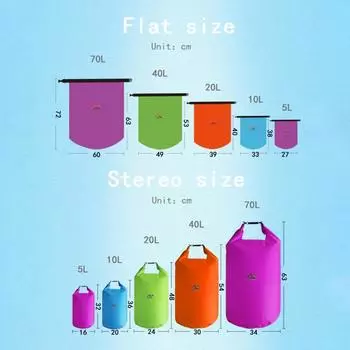 5/10/20/40/70L Waterproof Dry Bag Sack for Camping Drift Swimming Fishing Portable Clothes Storage Bag Outdoor Water Bag Pack