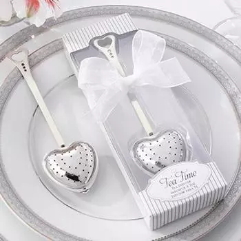 5/10/50pcs Tea Infuser Spoon Long Handle Heart-Shaped Tea Sink Tea Filter Stainless Steel Mesh Heart Shaped Tea Strainer Spoon 5pcs светло-серый