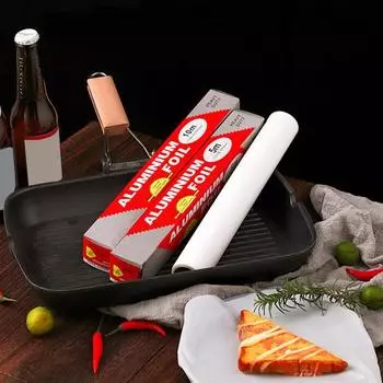 5/10 м бумага для выпечки антипригарная двухсторонняя алюминиевая фольга пилообразный дизайн духовка масло коврик для барбекю для кухни 5m 2