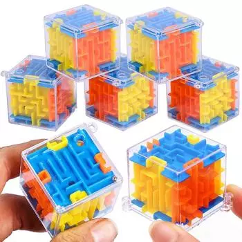 5/10 шт. Мини 3D лабиринт куб, Гравитационные головоломки для детей и взрослых, Мини-головоломка для ума для 3D лабиринт мяч сложные задачи, для приза класса 5pcs
