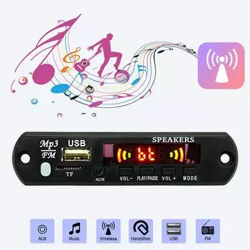 5/12 В MP3-плеер Декодер Плата Удобный Bluetooth-совместимый 5.0 Аудио Модуль 5v
