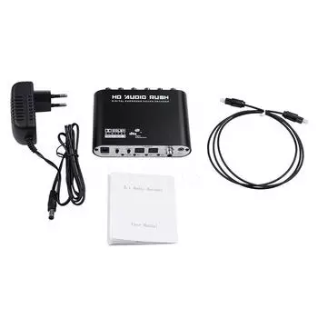 5.1 Audio Gear DTS AC-3 6-канальный цифровой аудио преобразователь LPCM в 5.1 аналоговый выход 2.1 Цифровой звук чёрный