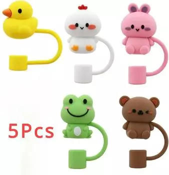 5/1Pcs Straw Cover Cap for Stanley Cup Silicone Straw Topper Compatible with 30&40Oz Tumbler with Handle Dust-Proof Reusable
