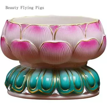 5.3 inches Creative ceramic lotus incense burner, incense burner, home offering Guanyin incense burner feng shui