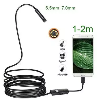 5,5 7 мм Android-эндоскоп 3 в 1 USB/Micro USB/Type-C бороскопическая инспекционная камера Водонепроницаемая для смартфона