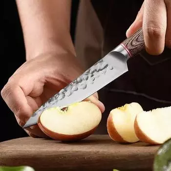 5. 5-дюймовый кухонный нож шеф-повара, нож для очистки фруктов, нож для стейков из нержавеющей стали, кованый нож для обвалки, деревянная ручка, кухонные принадлежности