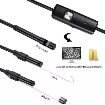 5,5 мм Android эндоскоп камера 3 в 1 Micro USB Type C бороскоп мини камера водонепроницаемый светодиодный осмотр автомобиля для Android ПК 1m чёрный