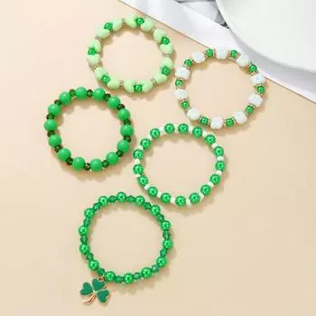 5/6/7/8 шт. браслет Shamrock набор St. Украшения из бисера на День Святого Патрика с ирландским C