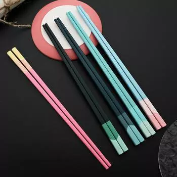 5/6 Pairs Colorful Chopsticks Long Chop Stick Reusable Food Sticks for Sushi Bento Accessories Kitchen Tableware Dinnerware