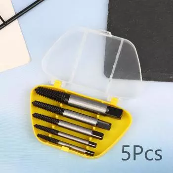 5/6Pcs Damaged Broken Screw Remover Kits Easy Out Damaged Bolts Remover Tool Chrome-Vanadium Steel Stripped Screw Extractor A1 5Pcs