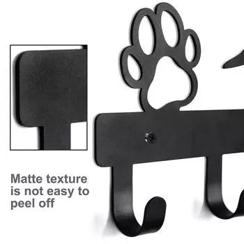 5/7 Hooks Metal Dog Leash Hanger Hook Wall-mounted Pet Toy Rack Key Rack Holder Storage Rack Hook Free Screws Pet Accessories