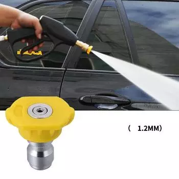5/7pcs/Set High Pressure Water Gun Sprayer Stainless Steel Tip with 1.2mm Aperture Connector Car Washing Nozzles 0-40 Degree
