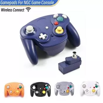 5 цветов беспроводной геймпад контроллер для игровой консоли NGC с адаптером 2.4G геймпады джойстик для игровой консоли GameCube фиолетовый