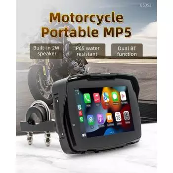 5-дюймовый портативный мотоциклетный GPS-навигатор, ЖК-дисплей, беспроводной экран Android, авто Carplay, IPX7, водонепроницаемый монитор, мото-игры в автомобиле