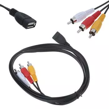 5 футов/1,5 м USB 2.0 гнездо на 3 RCA штекер видео A/V адаптер кабель камкордер