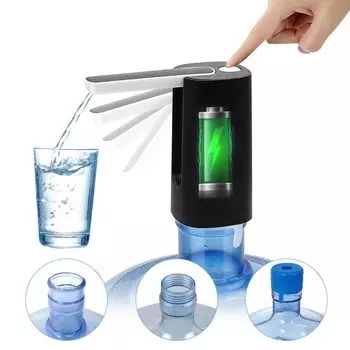 5 Gallon Water Pump Dispenser - Electric Water Bottle Pump for Drinking, Portable USB Charging Water Jug Dispenser Pump чёрный