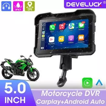5 GPS-навигатор для мотоцикла IP67 Водонепроницаемый беспроводной Carplay Android Auto DVR Дисплей Экран Портативный Moto Монитор Bluetooth