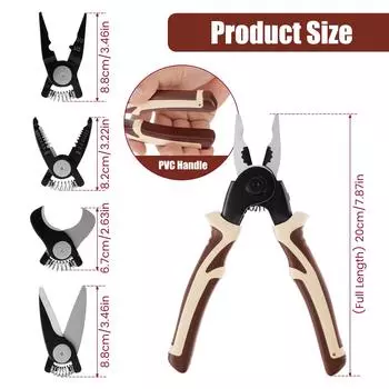 5 in 1 Multifunctional Plier Set with 5 Interchangeable Plier Head Tool Steel Multipurpose Plier Tool Kit with Wire Stripper Cab