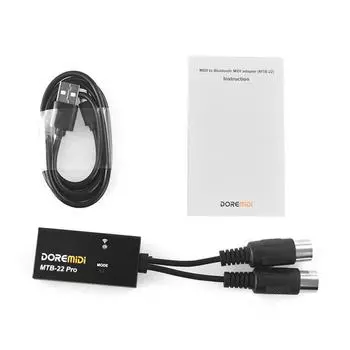 5-контактный MIDI-адаптер MIDI-адаптер Wireless BT 5.0 MIDI IN MIDI OUT MIDI-устройство с защитой от помех чёрный