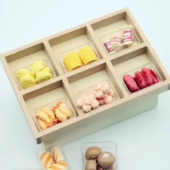 5 коробок/упаковка 1:12 Кукольный домик Моделирование Коробка Hotpot Барбекю Ингредиенты Модель Кукольный Дом Кухня Еда Миниатюра Декор Игрушка