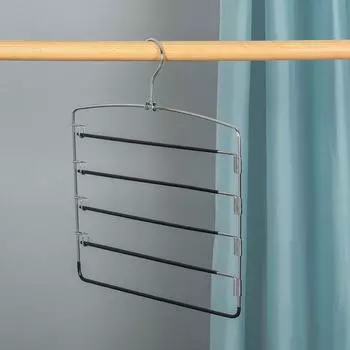 5-Layer Multi-Functional Clothes Hangers Multiple Layers Space Saving Jeans Pant Rack Non-Slip Closet Storage Organizer 1/3/5pcs 1pcs чёрный