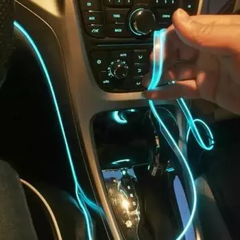 5 м освещение салона автомобиля светодиодная лента 5 В DIY гибкая EL холодная световая трубка с USB авто украшение окружающая лампа синий
