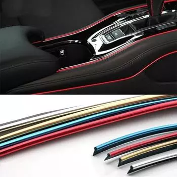 5 м/шт. универсальный DIY автомобильный Стайлинг Гибкая внутренняя отделка молдинг полоски авто наклейка на край двери авто хромированный декор 01-purple