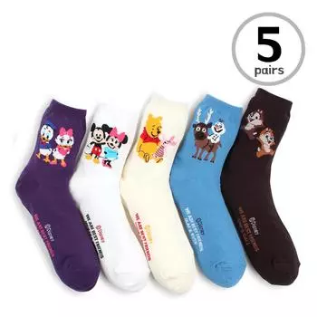 (5 пар) лицензированные Disney носки с Микки Маусом для женщин и детей, забавный повседневный костюм CS15 23cm-25.5cm