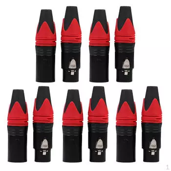 5 пар XLR разъем под пайку 3-контактный микрофонный аудио красный