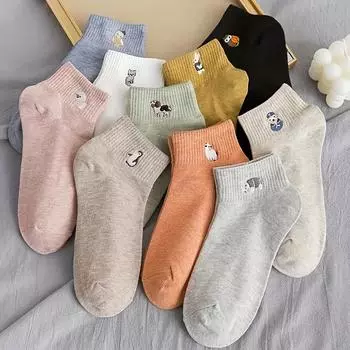 5 пар женских носков Мягкие, дышащие, короткие носки-лодочки 5 pair