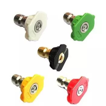 5 Pcs High Pressure Washer Sprayer Nozzle Tip with 1/4 Inch Fitting Male Thread 0 15 25 40 Degree Water Jet Car Wash Cleaning