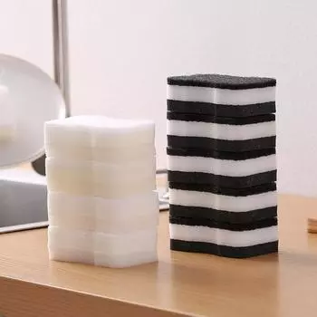 5 Pcs Magic Sponge Three-layer Imitation Loofah Sponge Household Gray Cleaning Sponge for Kitchen Bathroom Cleaning Tools