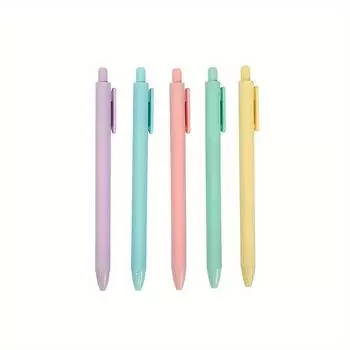 5 Pcs minimalist design 0.5mm cartoon style neutral pens, student learning writing pens, school cultural gifts gel pen (black ink)