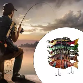 5 Pcs Multi Jointed Swimbait Fishing Lures Slow Sinking Artificial Baits Sea Fishing Tackle Roachs Lures Durbale