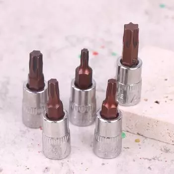 5 Pcs Torx Screwdriver Bits 1/4 Inch Drive Socket Head Tools T15 T20 T25 T30 T40 Socket Wrench Adapter Hand Tools