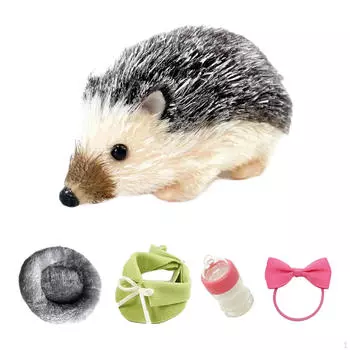 5 Reborn Hedgehog Toy Baby Funny Lifelike Realistic Soft Silicone Cute Animal Doll темно-серого