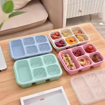 5 решеток Bento Box Портативный контейнер для хранения еды Ланч-бокс Герметичный пищевой контейнер Микроволновая печь Посуда Сумка для ланча для студентов Дети
