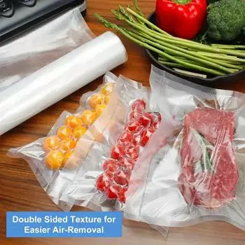 5 рулонов кухонных вакуумных пакетов для хранения пищевых продуктов для вакуумного упаковщика рулоны для упаковки пищевых продуктов свежий вакуумный пакет 12/15/20/25/28 см*500 см