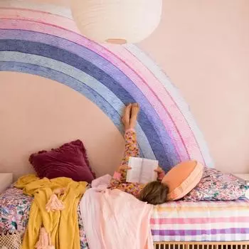 5 Sheets/Set Bohemian Rainbow Wall Sticker Waterproof PVC Removable Adhesive Living Room