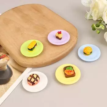 5 шт. 1/12 кукольный домик имитация круглые тарелки кукольный домик мини кухня тарелка украшения кукольный дом аксессуары ролевые игры игрушки белый
